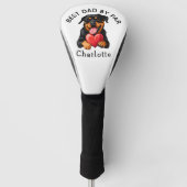 Rottweiler-Rot-Herz-Geschenk  Golf Headcover (Vorderseite)