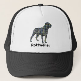 Rottweiler / Rottie Dog Silhouette Grid Truckerkappe