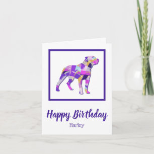 Rottweiler Rottie Dog Silhouette Niedlich Lila PY& Karte