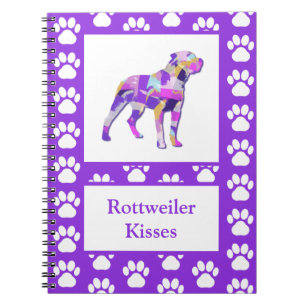 Rottweiler Rottie Dog Silhouette Paw Lila PY&B Notizblock