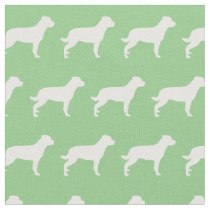 Rottweiler Rottie Dog Silhouette Pet Sage Green Stoff