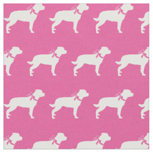 Rottweiler Rottie Dog Silhouette Pink Stoff