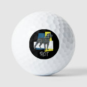 Rottweiler/Rottie Dog Silhouette TriGrid Golfball (Vorderseite)