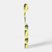 Rottweiler Rottie Niedlich Hund Silhouette Gelb iPhone Hülle (Linke Seite)