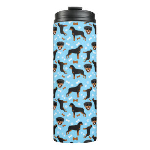Rottweiler Rottie Pattern Pawprint Thermosbecher