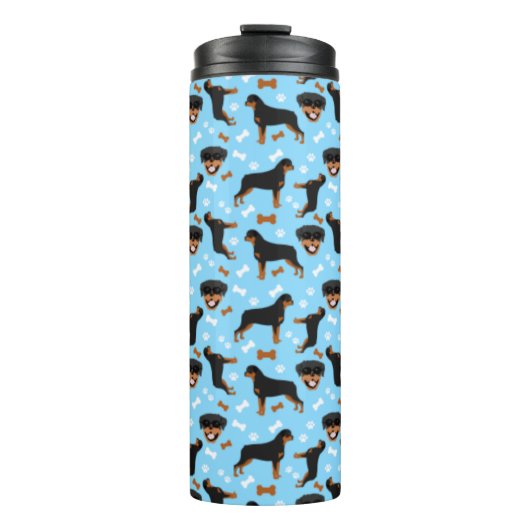 Rottweiler Rottie Pattern Pawprint Thermosbecher (Vorderseite)