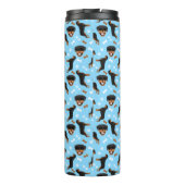 Rottweiler Rottie Pattern Pawprint Thermosbecher (Rückseite)