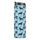 Rottweiler Rottie Pattern Pawprint Thermosbecher (Nach rechts gedreht)