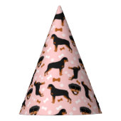 Rottweiler Rottie Pink Girl Pawprint Muster Partyhütchen (Vorderseite)