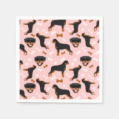 Rottweiler Rotties Dog Pattern Napkins Serviette (Vorderseite)