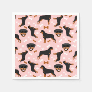 Rottweiler Rotties Dog Pattern Napkins Serviette