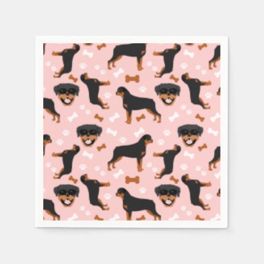 Rottweiler Rotties Dog Pattern Napkins Serviette (Vorderseite)