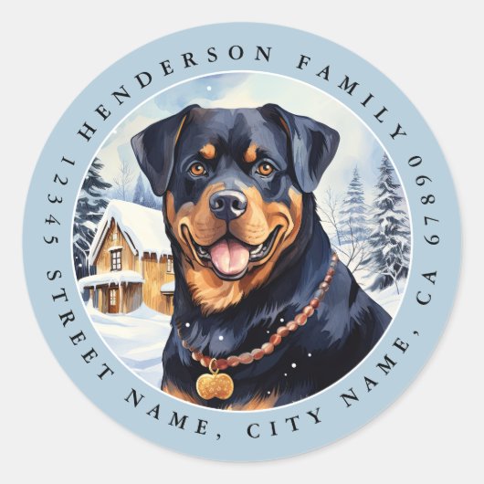 Rottweiler Round Stickers (Vorderseite)