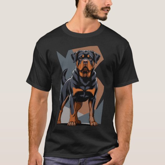 Rottweiler Royalty: Power in Every Pixel T-Shirt (Vorderseite)