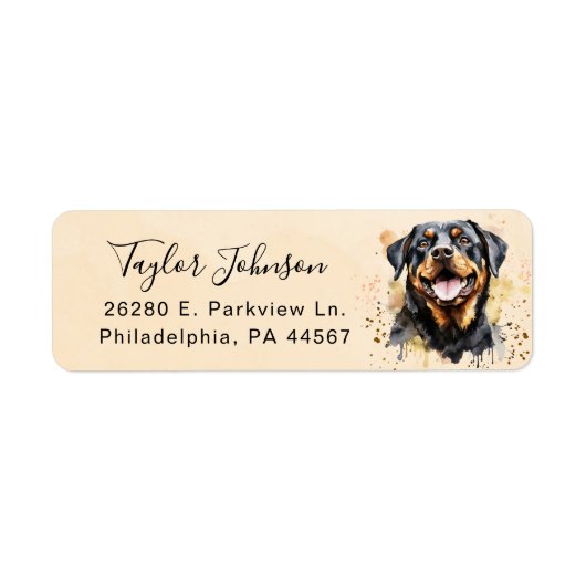 Rottweiler Rücksendeadresse (Vorne)