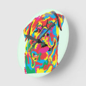 Rottweiler Runde Wanduhr (Winkel)