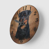 Rottweiler Runde Wanduhr (Winkel)