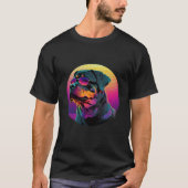 Rottweiler s Synthwave Sunset Aesthetic T-Shirt (Vorderseite)
