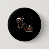 Rottweiler Santa Christmas Tree Lights Ugly Pajama Button (Vorderseite)