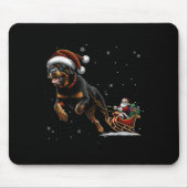 Rottweiler Santa Christmas Tree Lights Ugly Pajama Mousepad (Vorne)