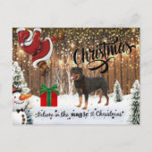 Rottweiler Santa Gift Weihnachtsfeiertag Postkarte (Vorderseite)