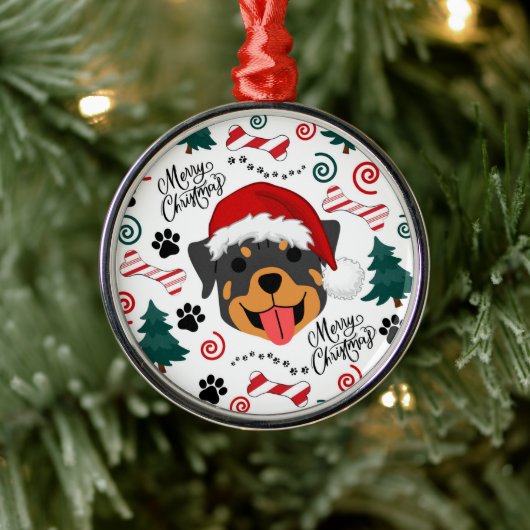 Rottweiler Santa Hat Christmas Ornament Keepsake (Baum)