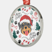 Rottweiler Santa Hat Christmas Ornament Keepsake (Links)