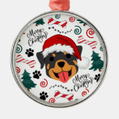 Rottweiler Santa Hat Christmas Ornament Keepsake (Vorne)