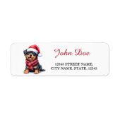 Rottweiler Santa Hat Christmas Return Address (Vorne)