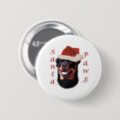 Rottweiler Santa Paws Button (Vorne & Hinten)