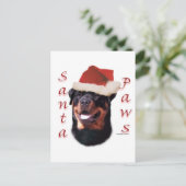 Rottweiler Santa Paws Feiertagspostkarte (Stehend Vorderseite)