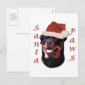 Rottweiler Santa Paws Feiertagspostkarte (Vorne/Hinten)