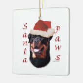 Rottweiler Santa Paws Keramikornament (Links)