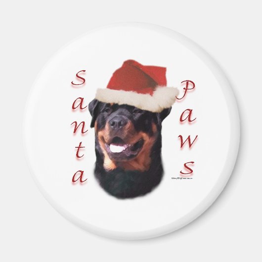 Rottweiler Santa Paws Magnet (Vorne)