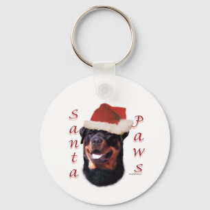 Rottweiler Santa Paws Schlüsselanhänger