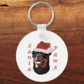 Rottweiler Santa Paws Schlüsselanhänger (Rückseite)