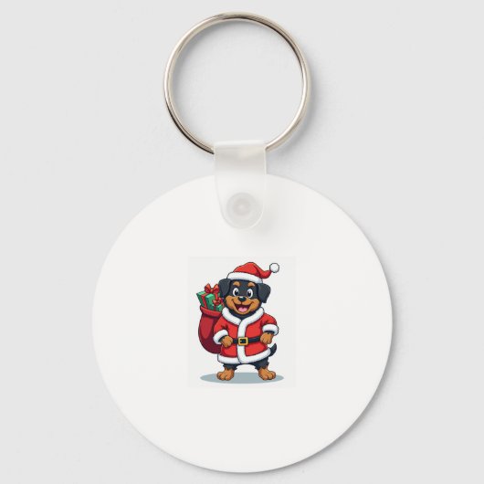 Rottweiler Santa �'s Helper Schlüsselanhänger (Vorderseite)