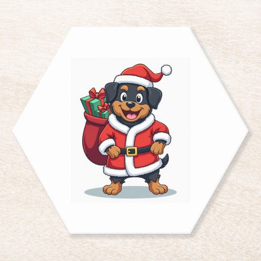 Rottweiler Santa �'s Helper Untersetzer (Vorderseite)