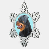 Rottweiler Schneeflocken Zinn-Ornament (Rechts)
