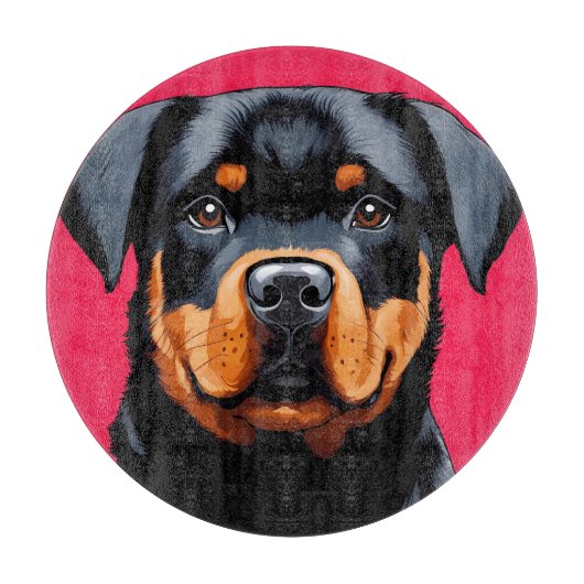 Rottweiler Schneidebrett (Vorderseite)