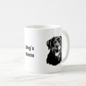 Rottweiler Schwarz-Weiß-Silhouette Kaffeetasse (VorderseiteRechts)