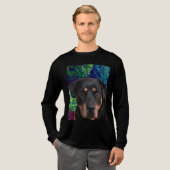 Rottweiler, selbstsicherer Wächter Tri-Blend Shirt (Volle Vorderseite)