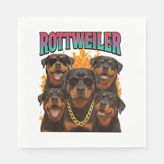 Rottweiler Serviette (Vorderseite)