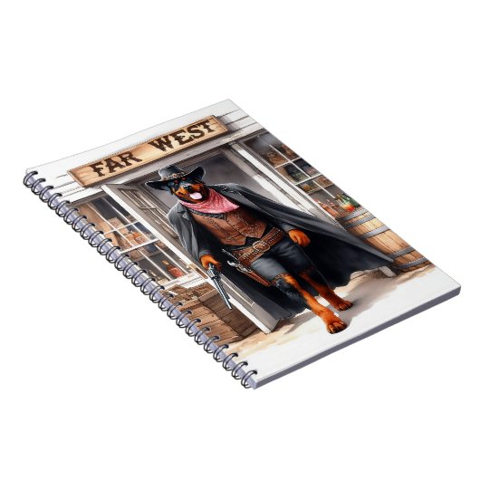 Rottweiler Sheriff im Fernen Westen Saloon Wasserf Notizblock (Rechte Seite)