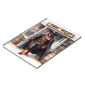 Rottweiler Sheriff im Fernen Westen Saloon Wasserf Notizblock (Linke Seite)