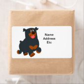 Rottweiler Shipping-Label für niedliche Gambolage- (Insitu)