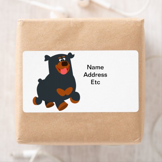 Rottweiler Shipping-Label für niedliche Gambolage- (Insitu)