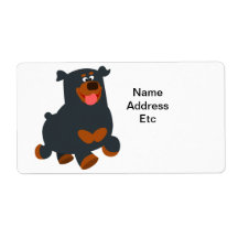 Rottweiler Shipping-Label für niedliche Gambolage-