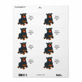 Rottweiler Shipping-Label für niedliche Gambolage- (Vorne)