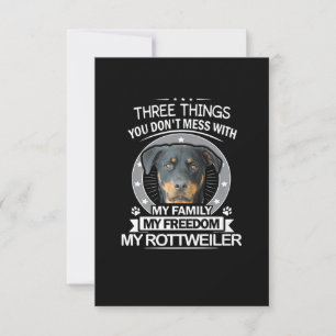 Rottweiler Shirt Drei Dinge, die Sie nicht mehr du RSVP Karte